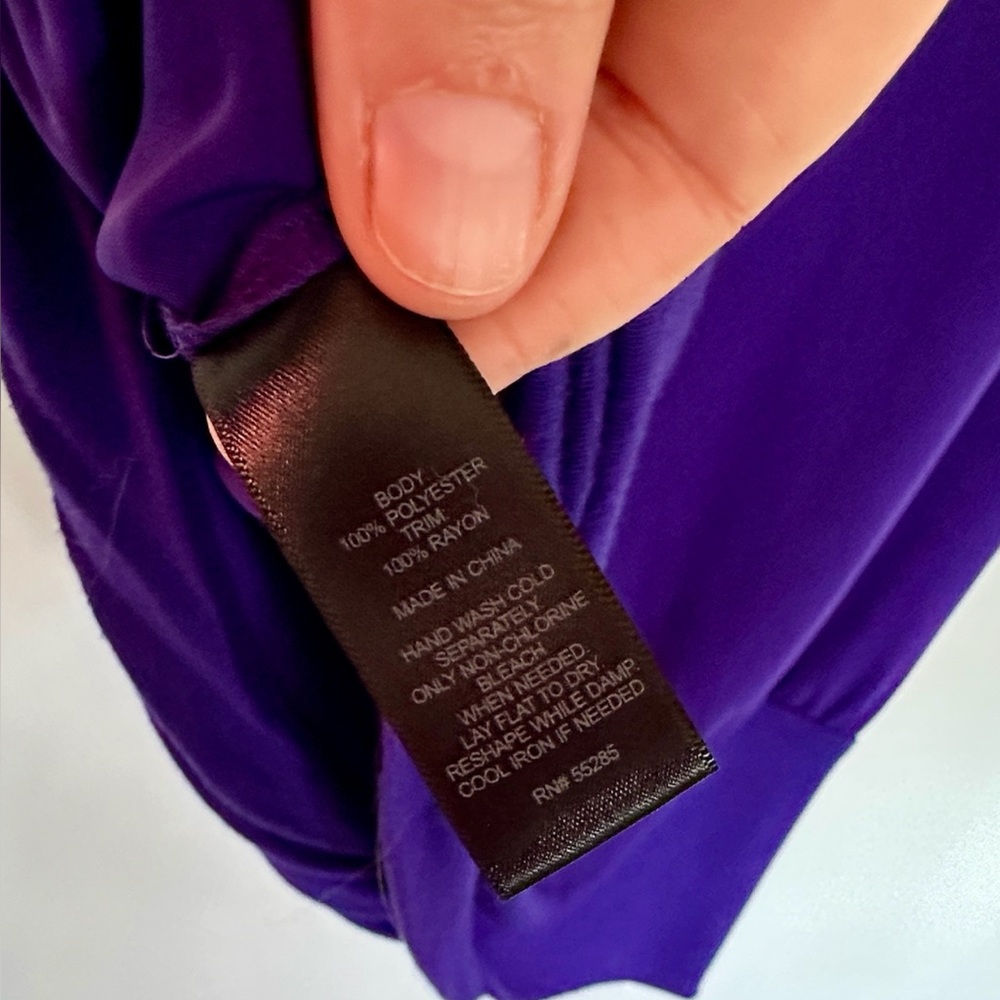 Express Women's Purple Short Sleeve Blouson Top - Picture 3 of 11